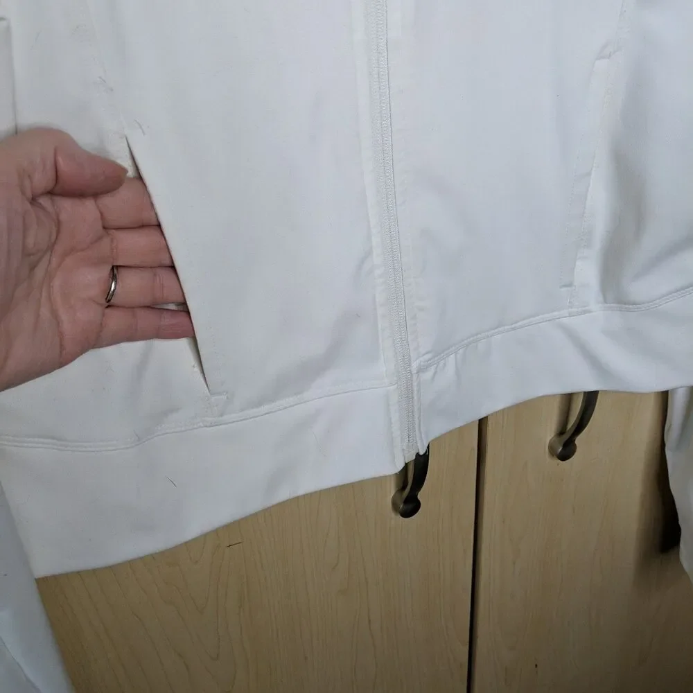 90 Degree Reflex White Compression Jacket Women Size XL  Very Fitted Full Zip